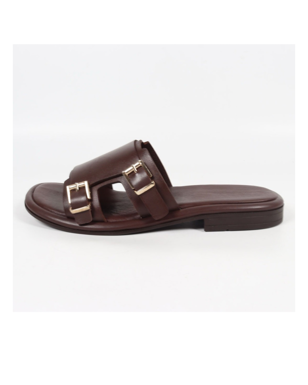 Kahve Deri Casual Terlik 1246