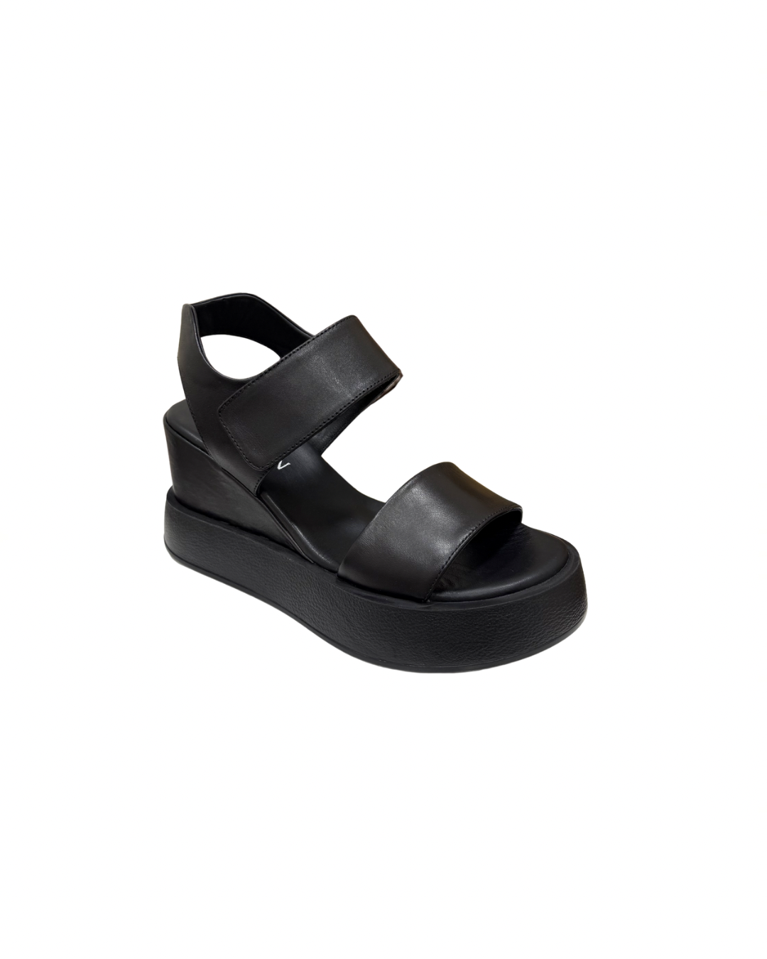 Siyah Deri Casual Sandalet 1091