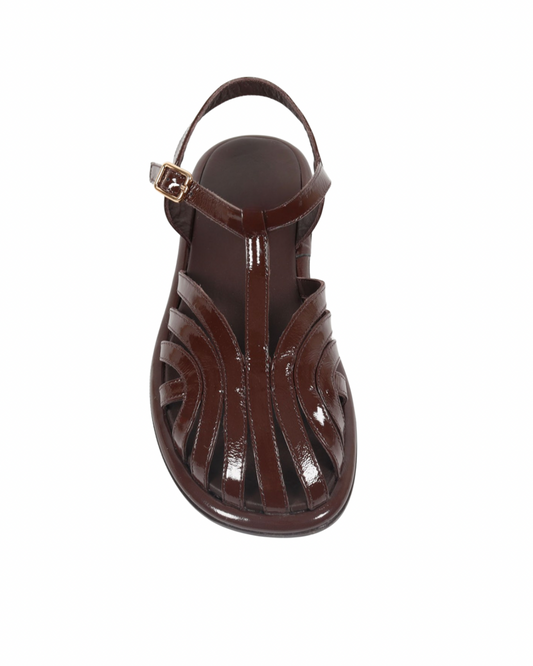 Kahve rugan casual sandalet 1271