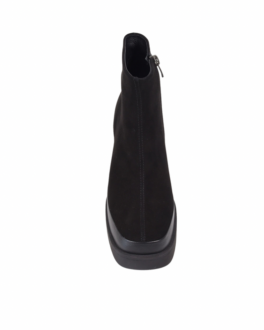 Siyah Süet Dolgu Topuk Bot 1196