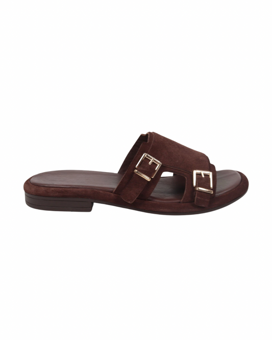 Kahve Süet Casual Terlik 1246