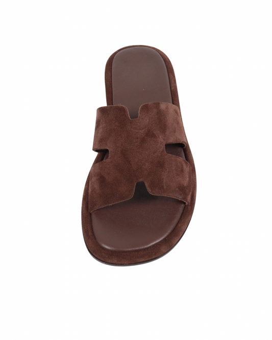 Kahve Süet Casual Terlik 1222-H