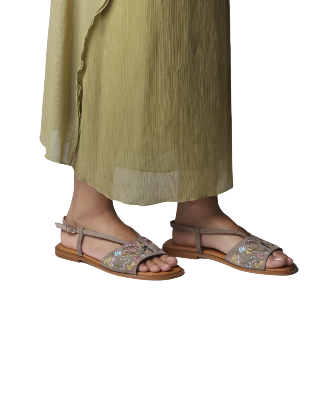Taupe Süet Klasik Sandalet 3211
