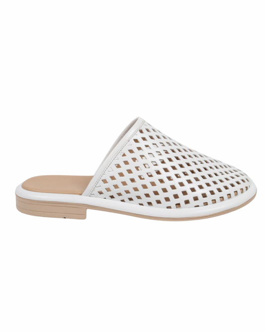 Beyaz Deri Comfort Terlik 1225