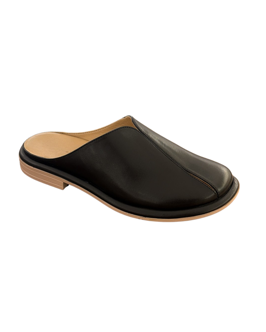 Siyah/Nude Deri Casual Terlik 1229