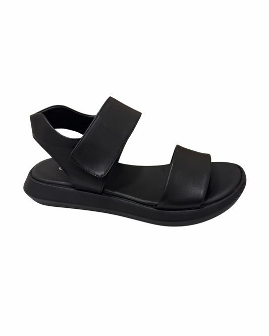 Siyah Deri Casual Sandalet 736
