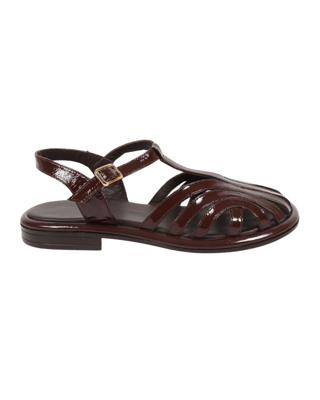Kahve rugan casual sandalet 1271