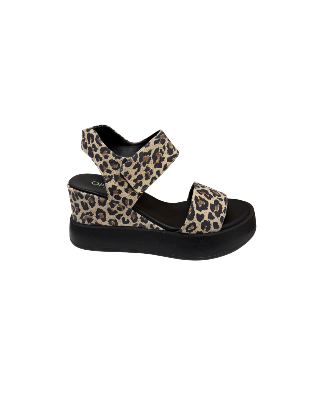 Leopar Deri Dolgu Topuk Sandalet 1091