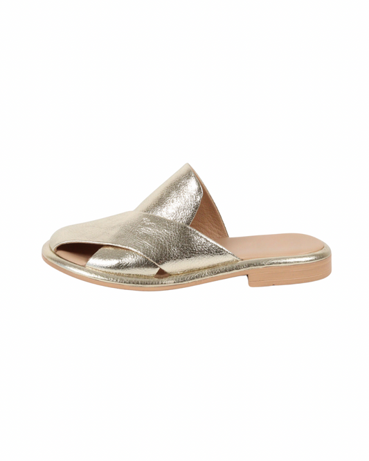 Altın Deri Casual Terlik 1206