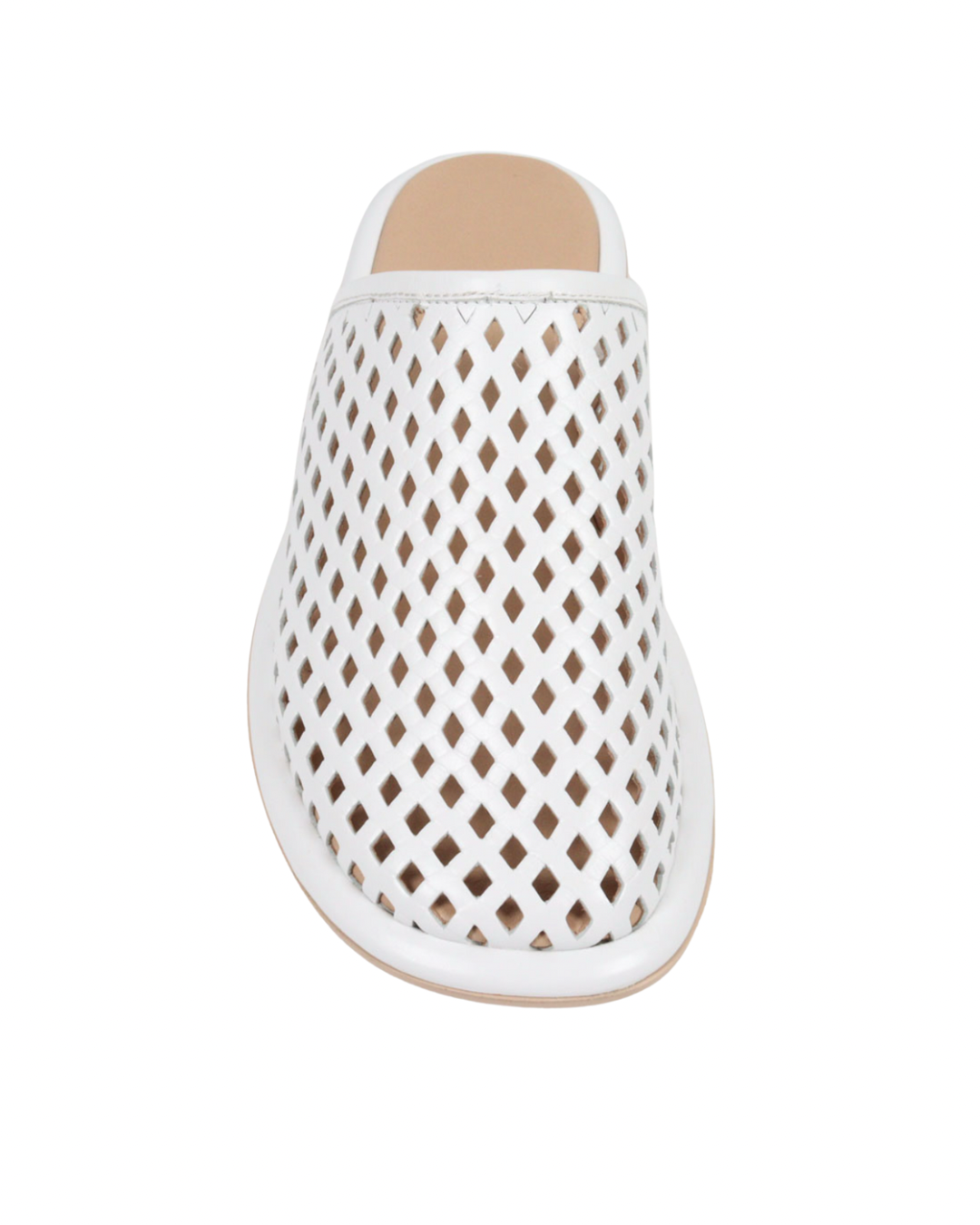 Beyaz Deri Comfort Terlik 1225