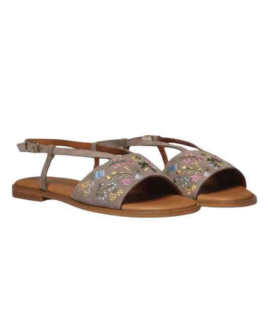 Taupe Süet Klasik Sandalet 3211