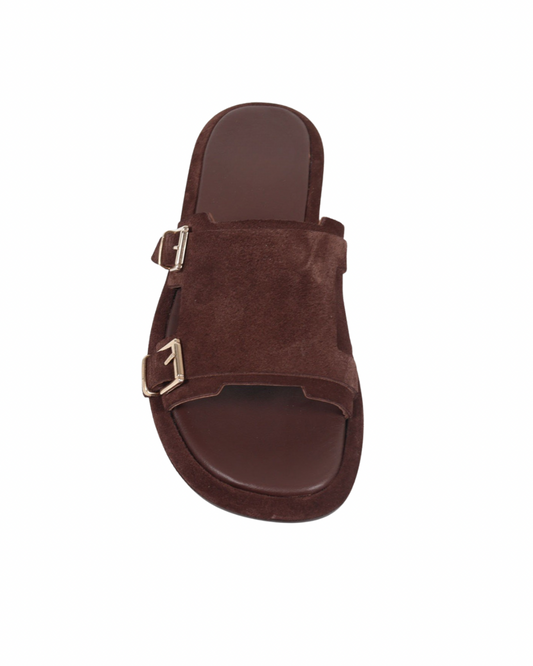 Kahve Süet Casual Terlik 1246